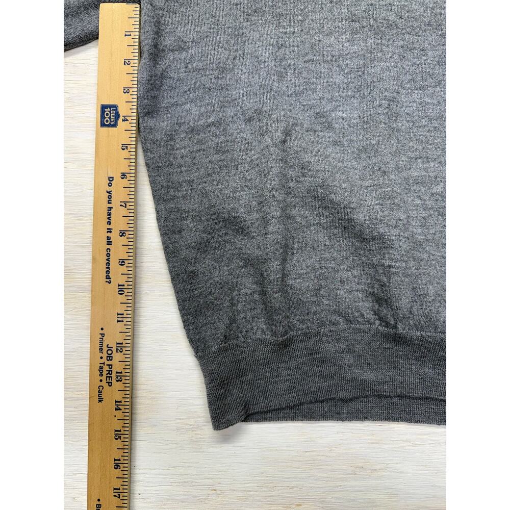 Peter Millar Gray Half-Zip Sweater with Brown Zip Placket Men's Medium - Picture 9 of 11